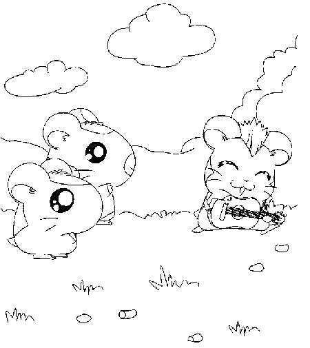 Coloring page: Hamtaro (Cartoons) #40196 - Free Printable Coloring Pages