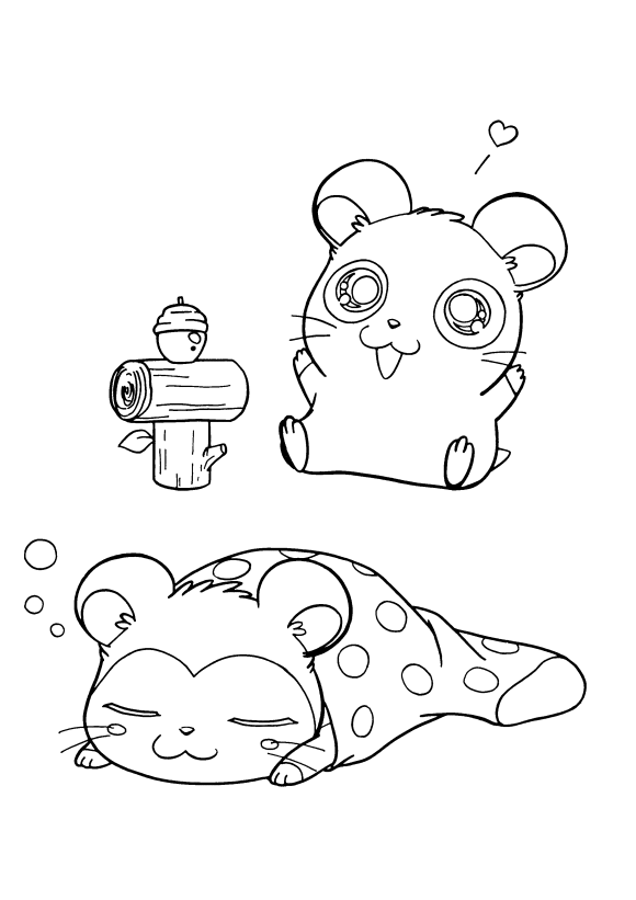 Coloring page: Hamtaro (Cartoons) #40197 - Free Printable Coloring Pages