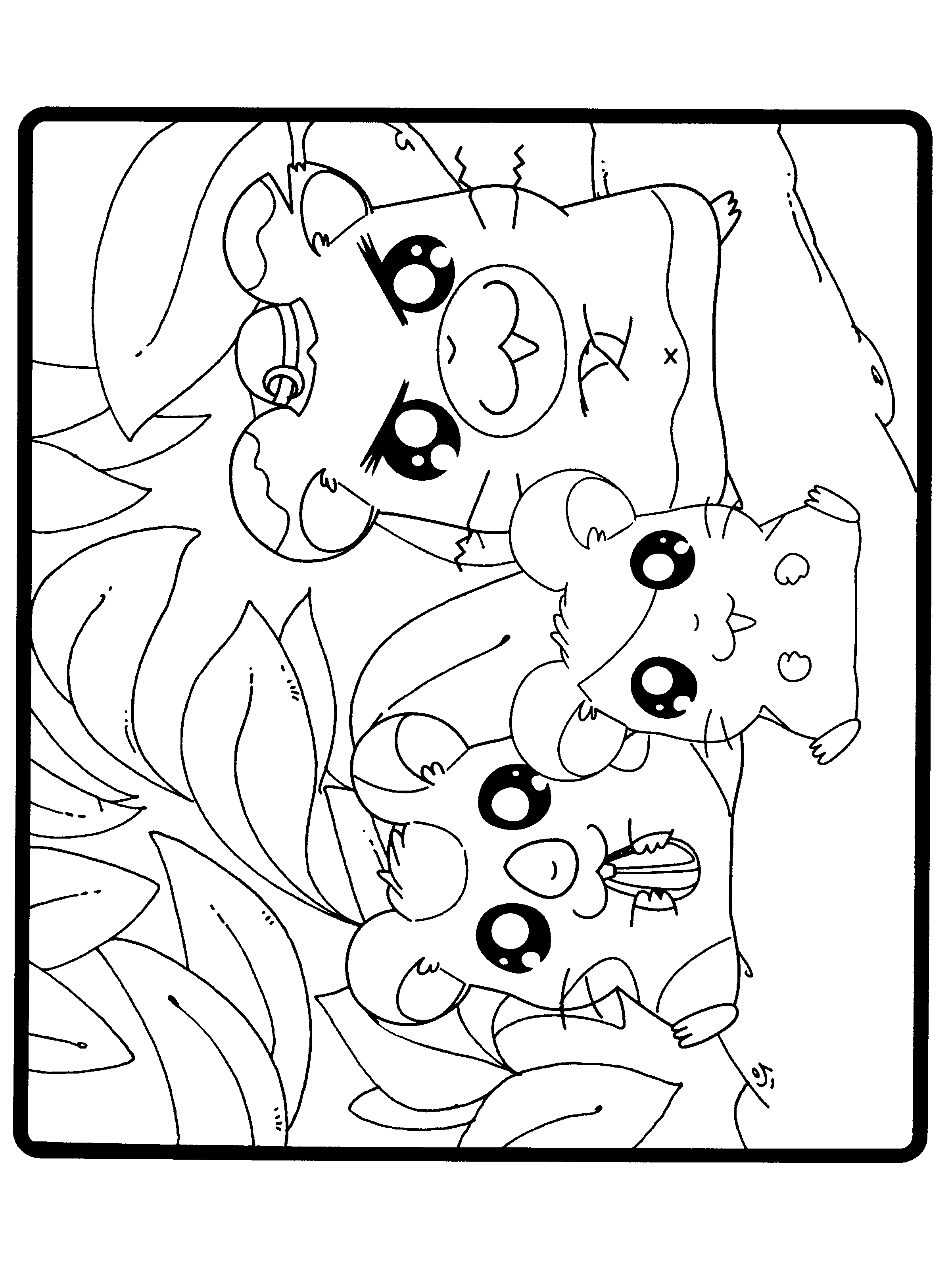 Coloring page: Hamtaro (Cartoons) #40200 - Free Printable Coloring Pages