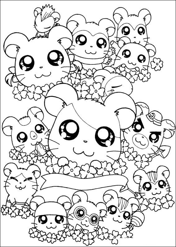 Coloring page: Hamtaro (Cartoons) #40207 - Free Printable Coloring Pages