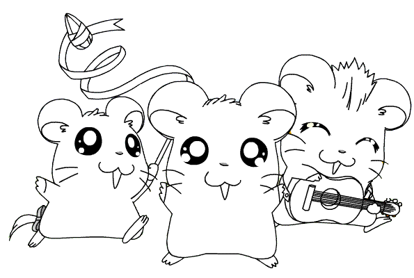 Coloring page: Hamtaro (Cartoons) #40216 - Free Printable Coloring Pages