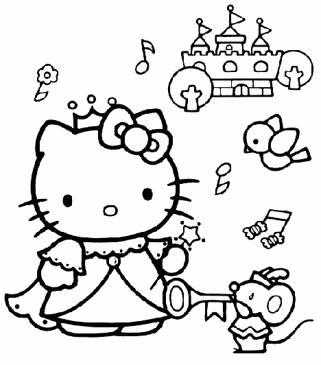 How to draw Hello Kitty - DrawingTutorials101.com  Hello kitty coloring,  Kitty coloring, Hello kitty colouring pages