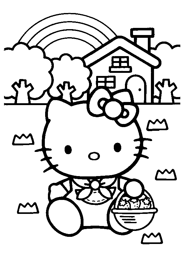 Hello Kitty Cartoons Printable Coloring Pages