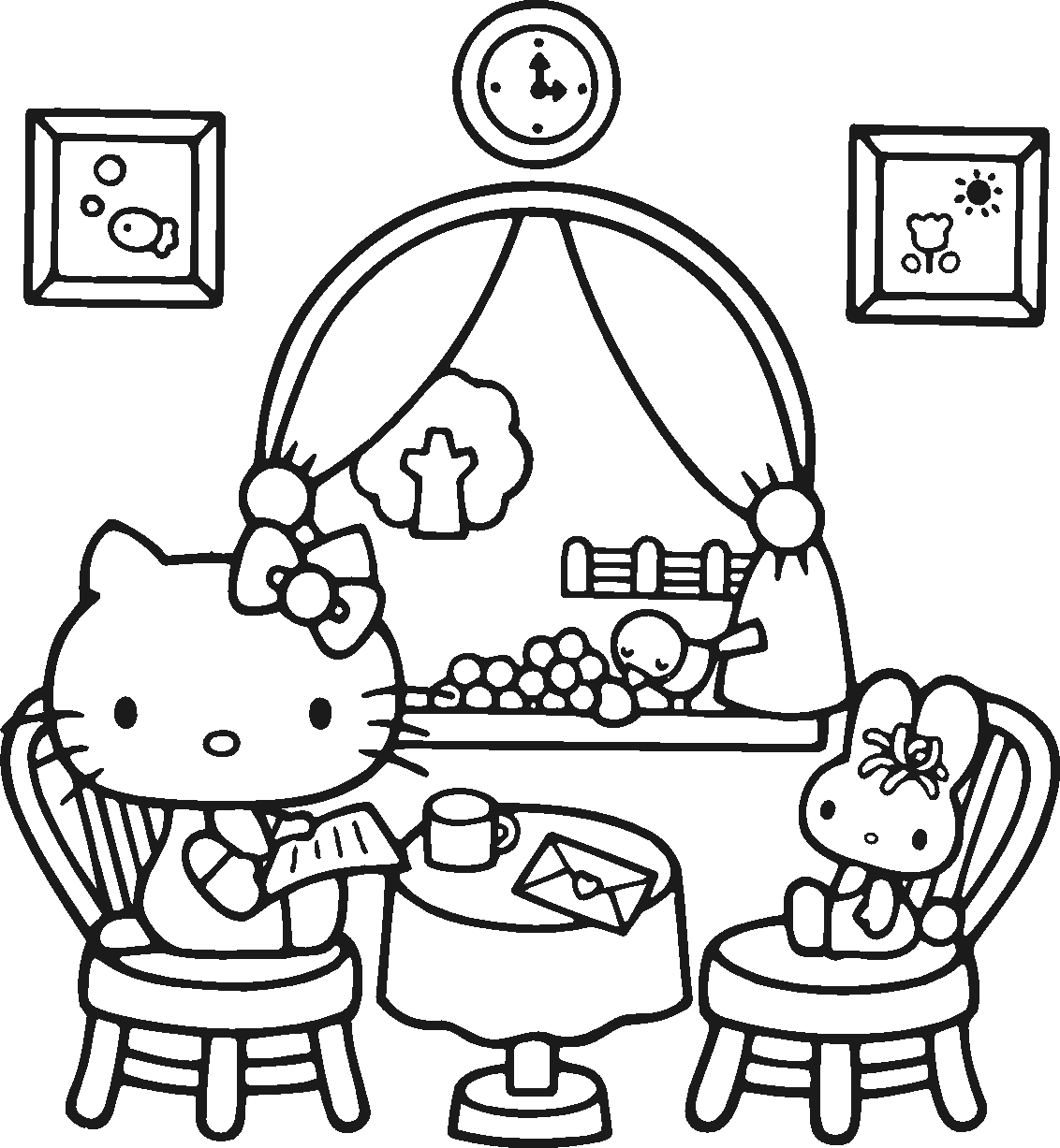 Coloring page: Hello Kitty (Cartoons) #36743 - Free Printable Coloring Pages