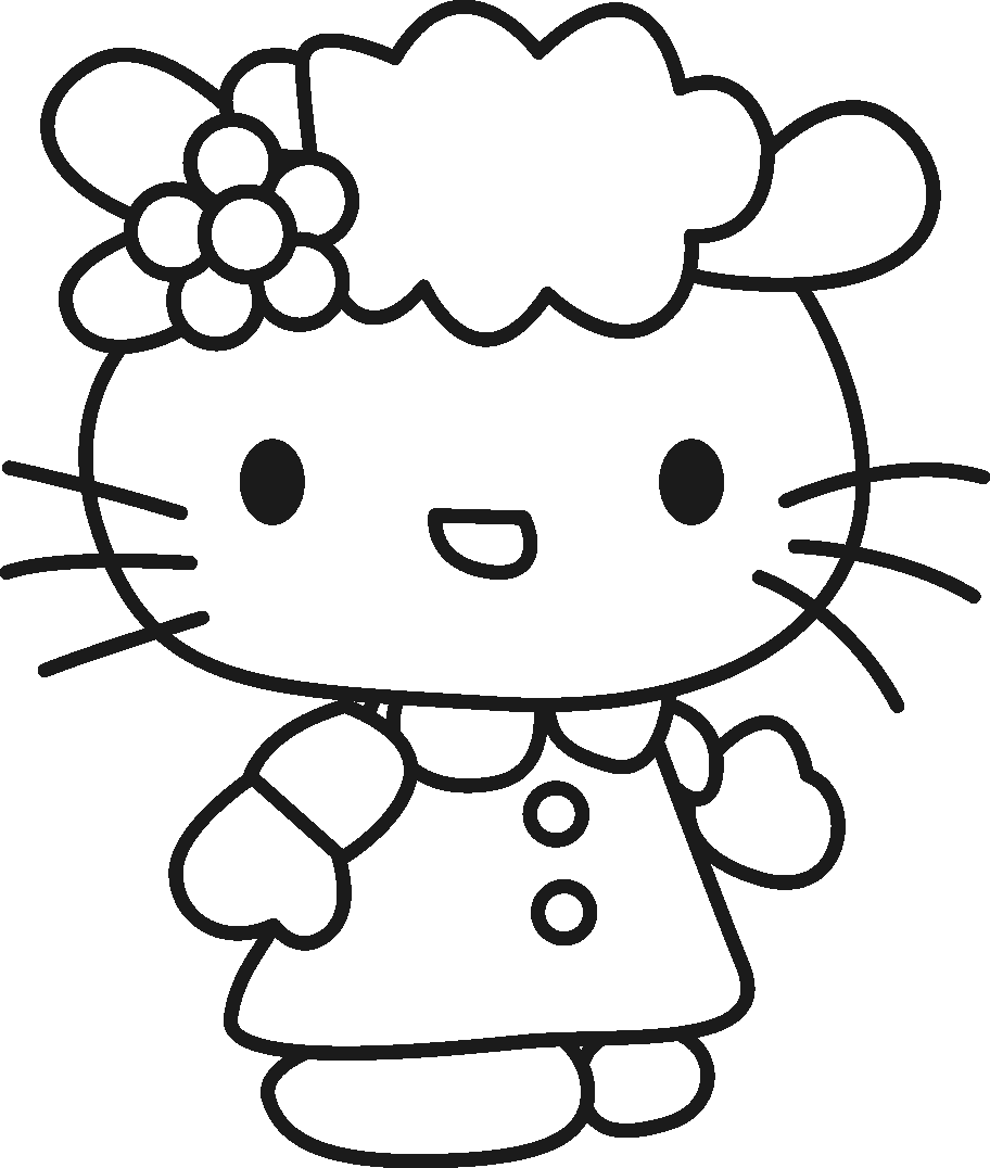 Drawing Hello Kitty #36757 (Cartoons) – Printable coloring pages