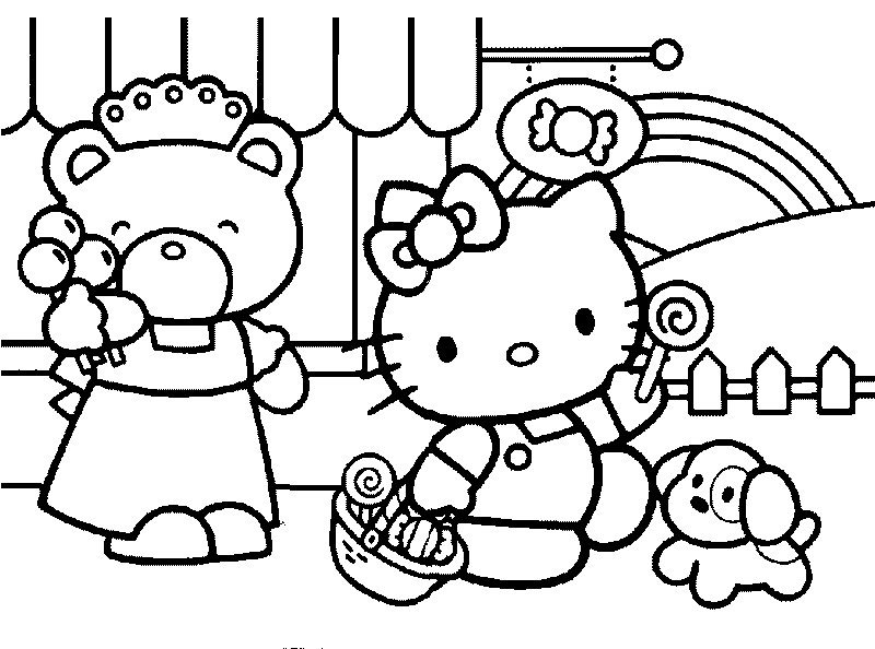 Coloring page: Hello Kitty (Cartoons) #36824 - Free Printable Coloring Pages