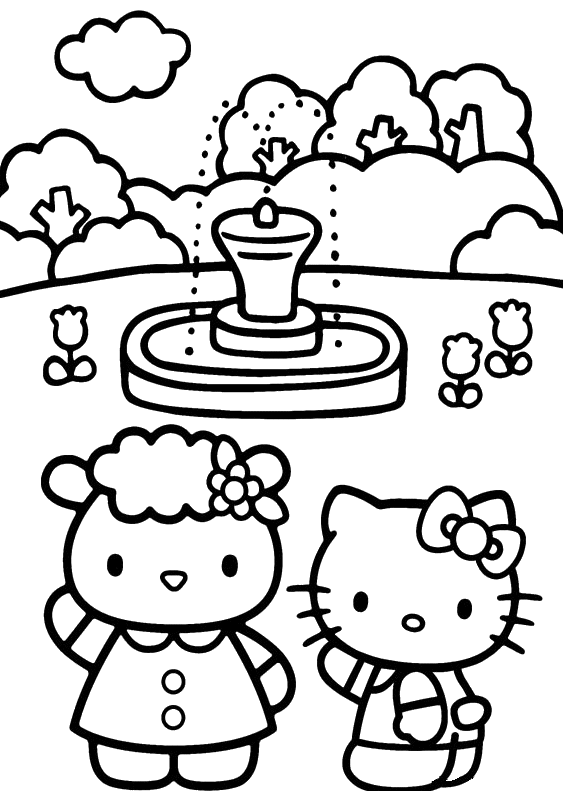 Coloring page: Hello Kitty (Cartoons) #36841 - Free Printable Coloring Pages