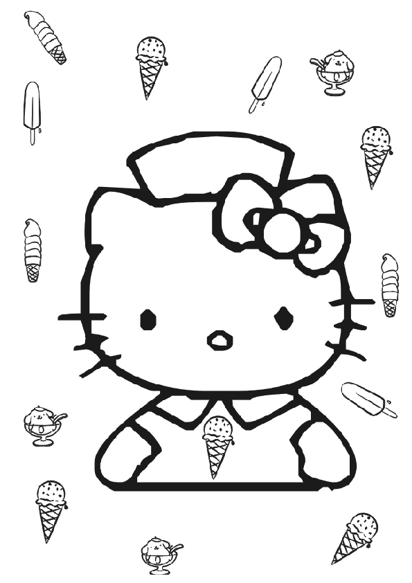 Coloring page: Hello Kitty (Cartoons) #36907 - Free Printable Coloring Pages