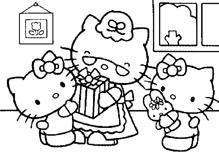 Hello Kitty Cartoons Printable Coloring Pages