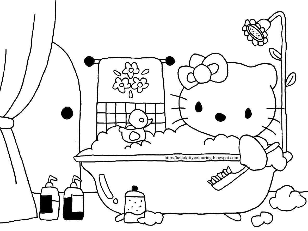 Desenho de Hello Kitty na escola para colorir - Tudodesenhos