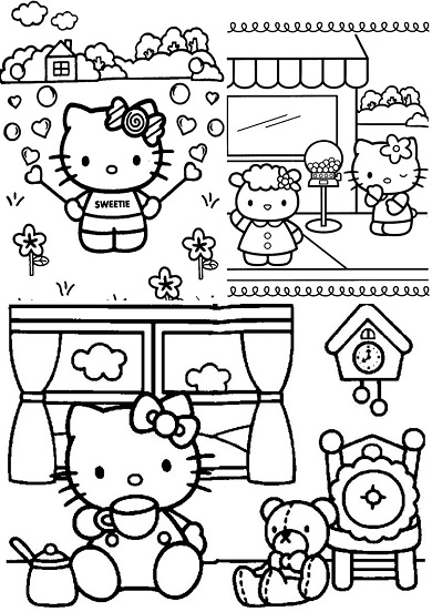 Coloring page: Hello Kitty (Cartoons) #36979 - Free Printable Coloring Pages