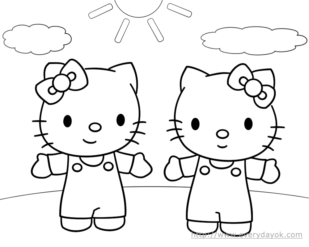 Coloring page: Hello Kitty (Cartoons) #37010 - Free Printable Coloring Pages