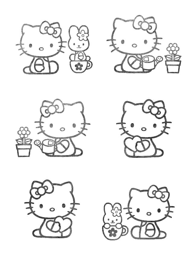 Coloring page: Hello Kitty (Cartoons) #37011 - Free Printable Coloring Pages