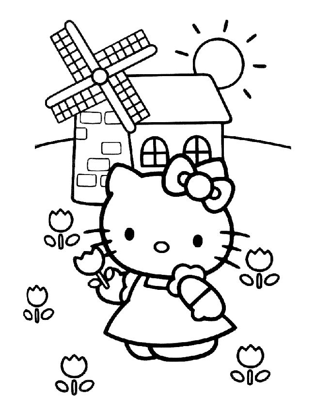 Drawing Hello Kitty #37069 (Cartoons) Printable coloring