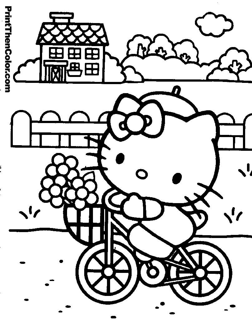 Coloring Page Hello Kitty #37090 (Cartoons) – Printable Coloring Pages
