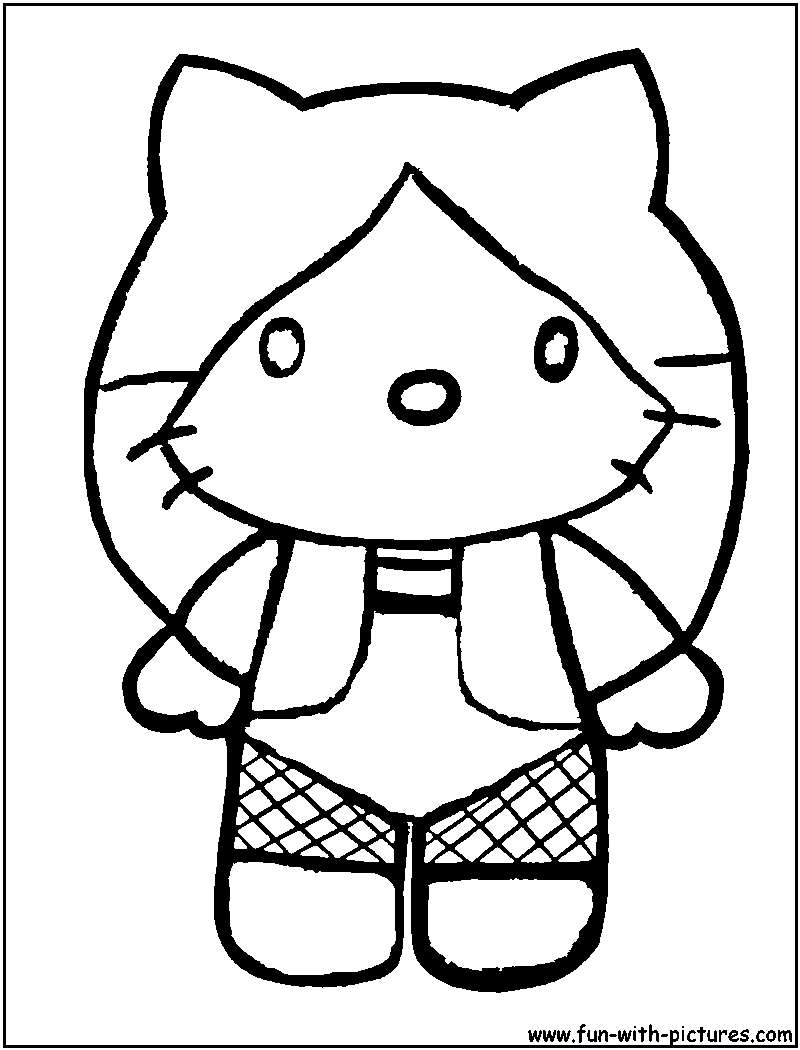 Drawing Hello Kitty #37113 (Cartoons) – Printable coloring pages