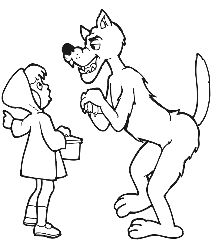 Drawing Little Red Riding Hood Cartoons Printable Coloring Pages