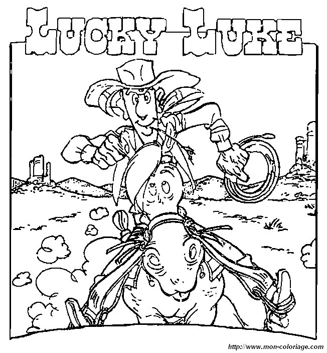 Coloring page: Lucky Luke (Cartoons) #25527 - Free Printable Coloring Pages