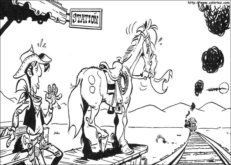 Coloring page: Lucky Luke (Cartoons) #25534 - Free Printable Coloring Pages