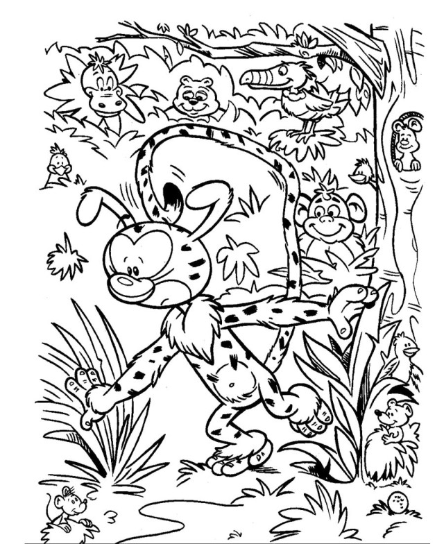 Coloring page: Marsupilami (Cartoons) #50170 - Free Printable Coloring Pages