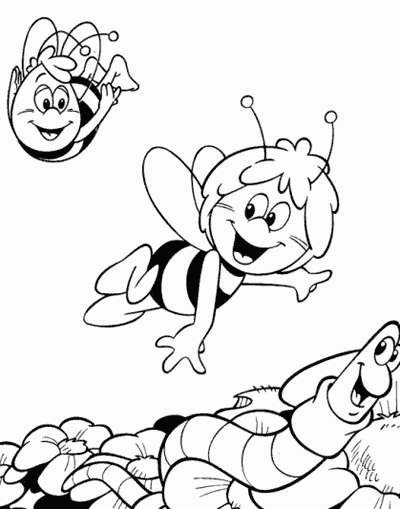 Coloring page: Maya the bee (Cartoons) #28268 - Free Printable Coloring Pages