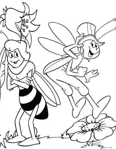 Coloring page: Maya the bee (Cartoons) #28294 - Free Printable Coloring Pages