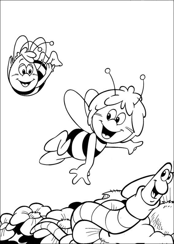 Coloring page: Maya the bee (Cartoons) #28332 - Free Printable Coloring Pages