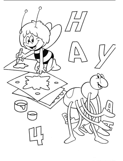 Coloring page: Maya the bee (Cartoons) #28333 - Free Printable Coloring Pages