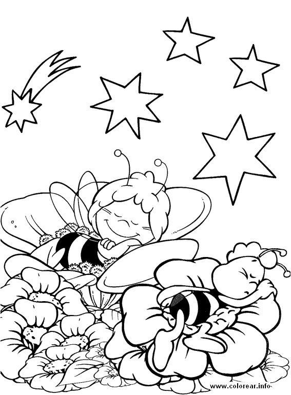 Coloring page: Maya the bee (Cartoons) #28351 - Free Printable Coloring Pages
