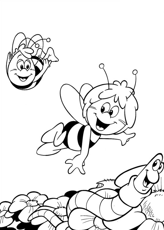 Coloring page: Maya the bee (Cartoons) #28353 - Free Printable Coloring Pages