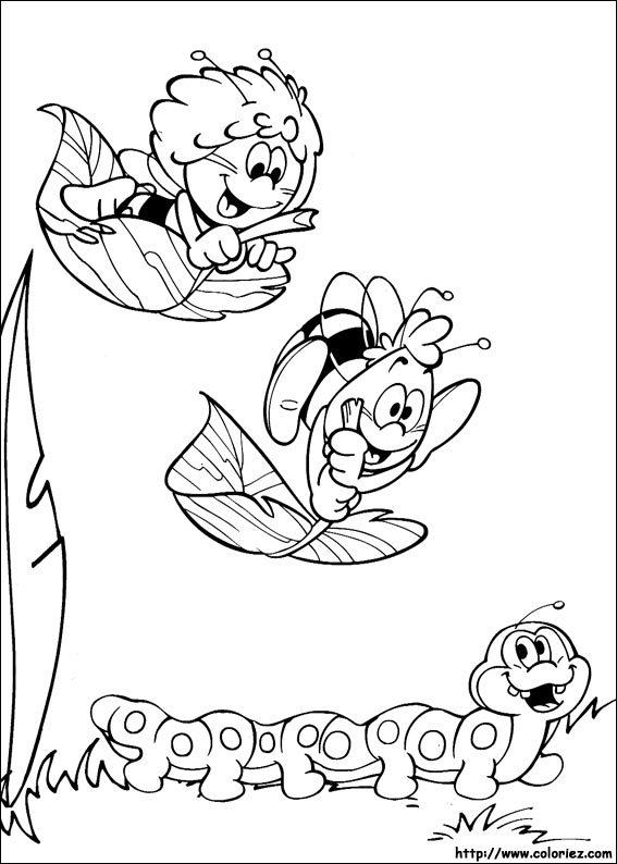 Coloring page: Maya the bee (Cartoons) #28365 - Free Printable Coloring Pages