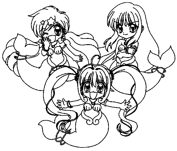 Coloring page: Mermaid Melody: Pichi Pichi Pitch (Cartoons) #53684 - Free Printable Coloring Pages
