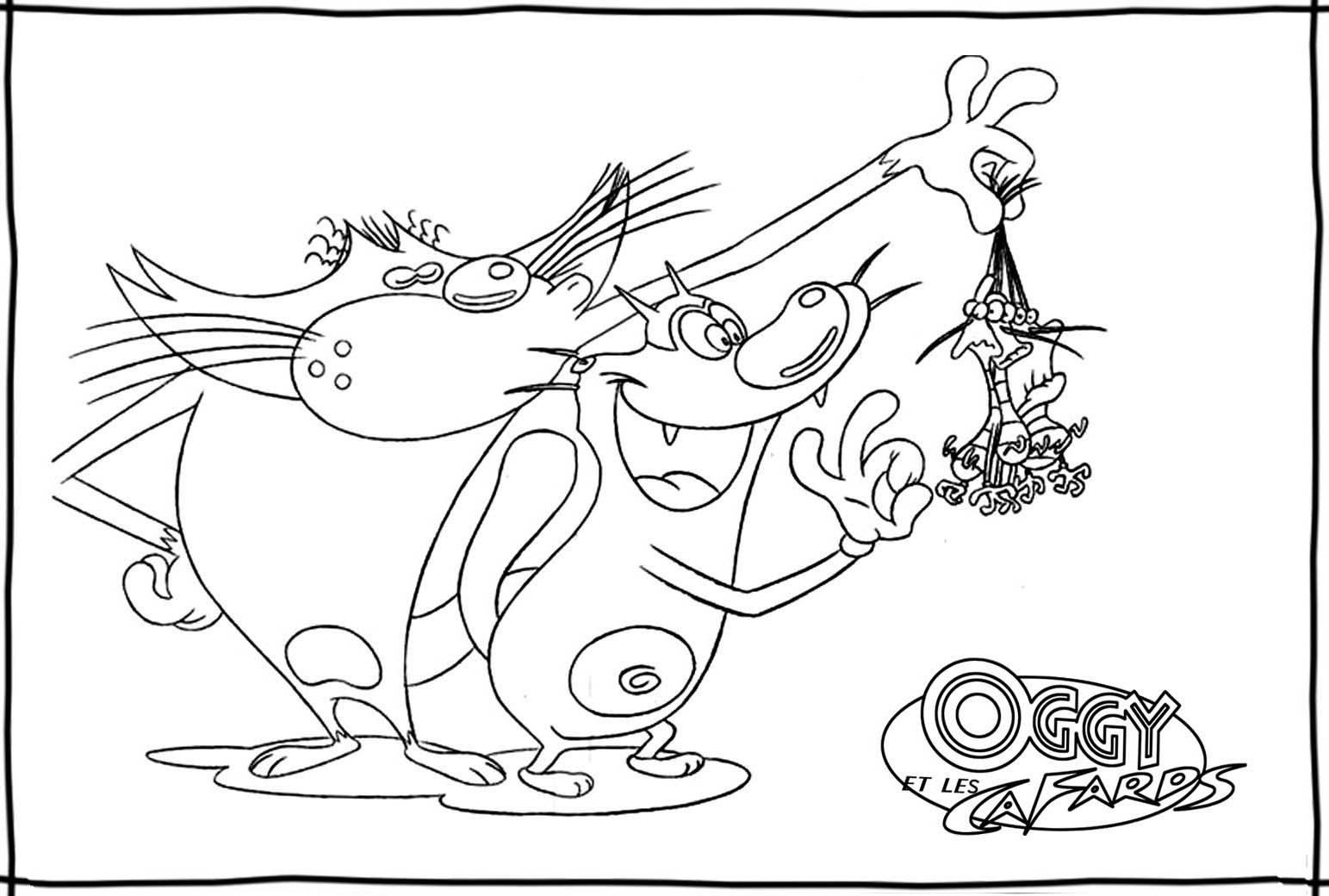 Coloring page: Oggy and the Cockroaches (Cartoons) #37878 - Free Printable Coloring Pages