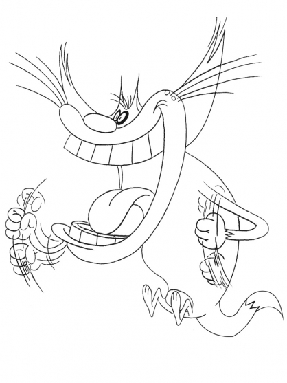 Coloring page: Oggy and the Cockroaches (Cartoons) #37889 - Free Printable Coloring Pages