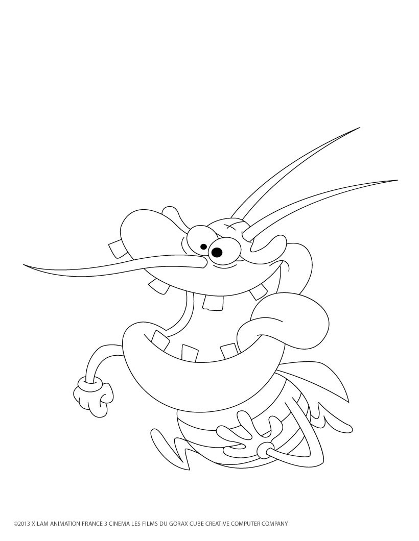 Coloring page: Oggy and the Cockroaches (Cartoons) #37898 - Free Printable Coloring Pages