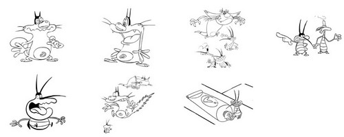 Coloring page: Oggy and the Cockroaches (Cartoons) #37904 - Free Printable Coloring Pages