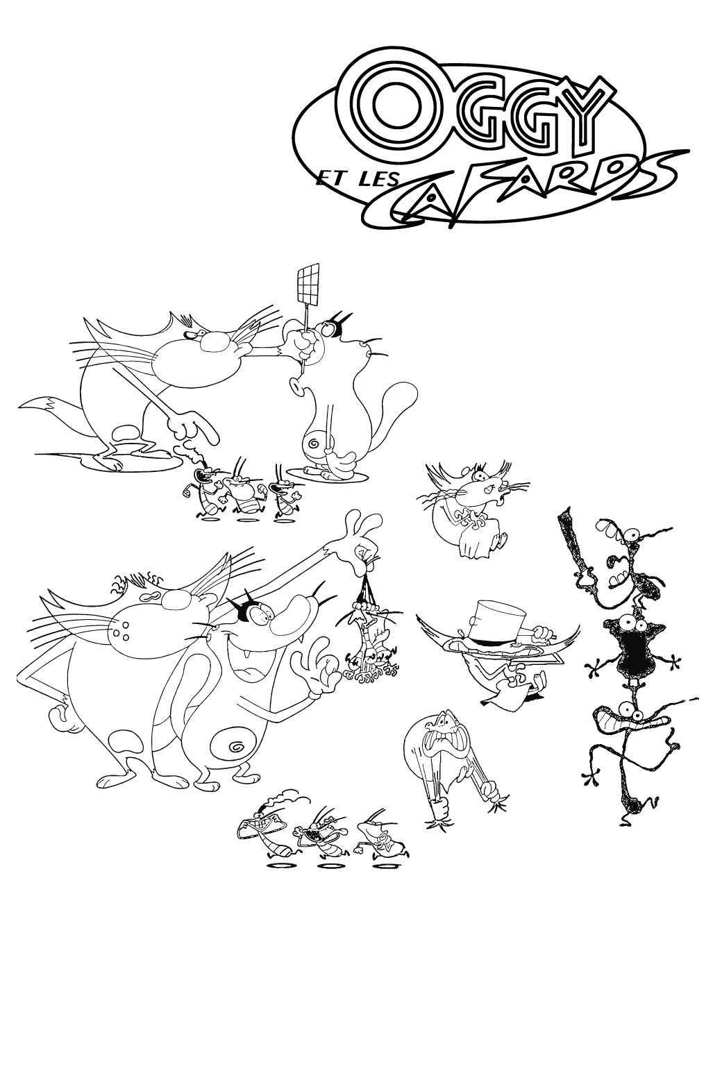 Coloring page: Oggy and the Cockroaches (Cartoons) #37911 - Free Printable Coloring Pages