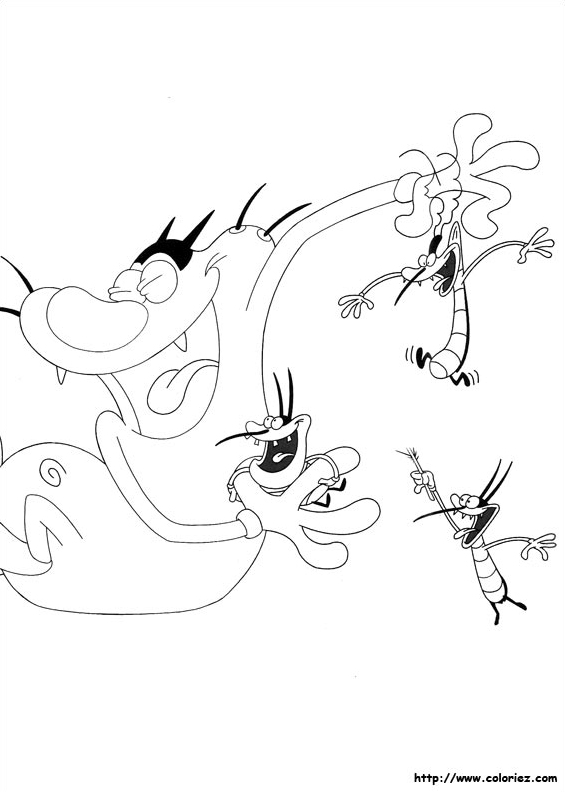 Coloring page: Oggy and the Cockroaches (Cartoons) #37913 - Free Printable Coloring Pages