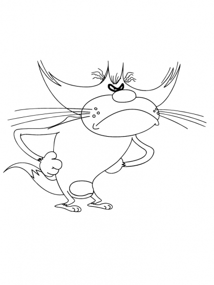 Coloring page: Oggy and the Cockroaches (Cartoons) #37945 - Free Printable Coloring Pages