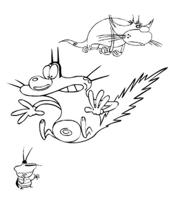 Coloring page: Oggy and the Cockroaches (Cartoons) #37955 - Free Printable Coloring Pages