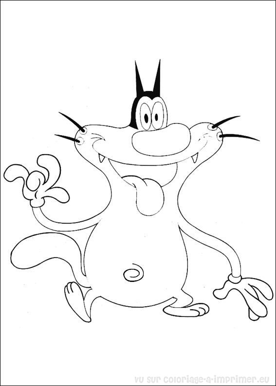 Coloring page: Oggy and the Cockroaches (Cartoons) #37960 - Free Printable Coloring Pages