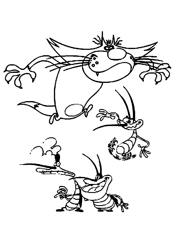 Coloring page: Oggy and the Cockroaches (Cartoons) #38006 - Free Printable Coloring Pages