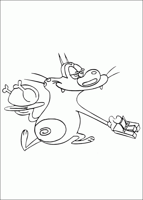 Coloring page: Oggy and the Cockroaches (Cartoons) #38009 - Free Printable Coloring Pages