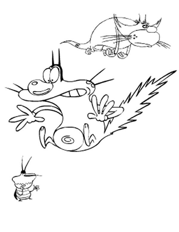 Coloring page: Oggy and the Cockroaches (Cartoons) #38034 - Free Printable Coloring Pages
