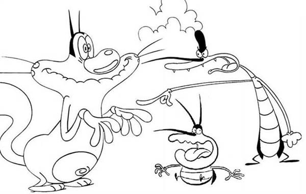 Coloring page: Oggy and the Cockroaches (Cartoons) #38036 - Free Printable Coloring Pages