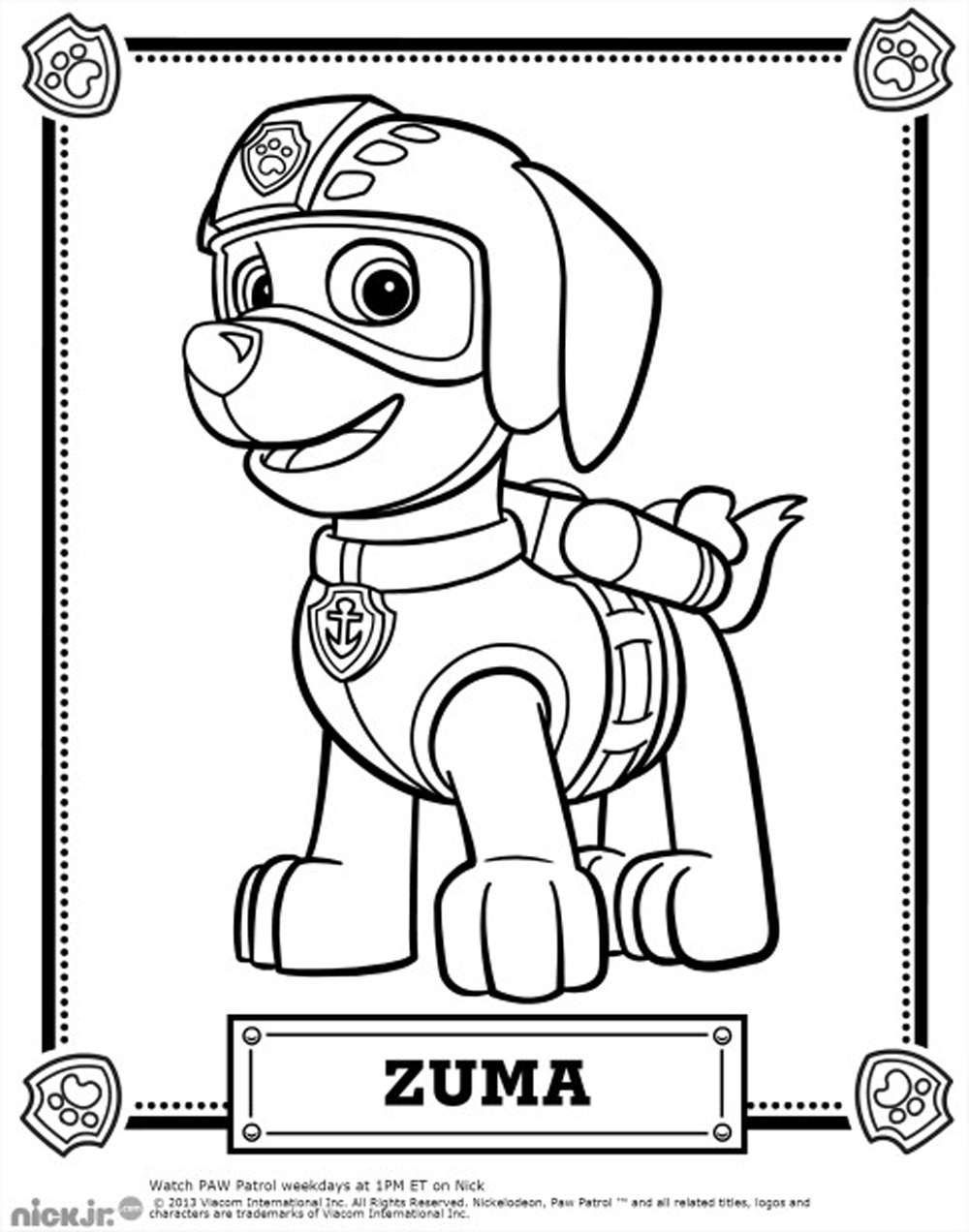 Coloring page: Paw Patrol (Cartoons) #44241 - Free Printable Coloring Pages