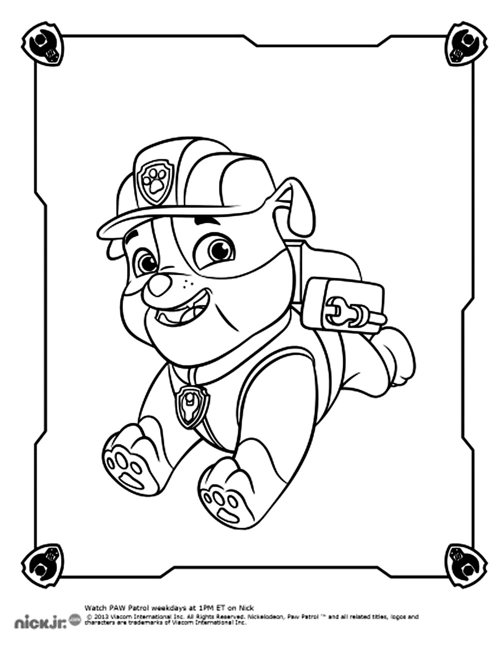 Coloring page: Paw Patrol (Cartoons) #44261 - Free Printable Coloring Pages