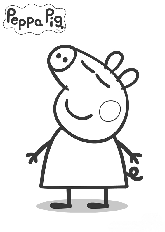 Drawing Peppa Pig #43946 (Cartoons) – Printable coloring pages