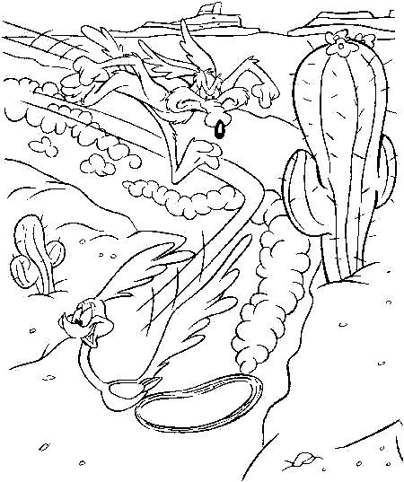 Coloring page: Road Runner and Wile E. Coyote (Cartoons) #47144 - Free Printable Coloring Pages