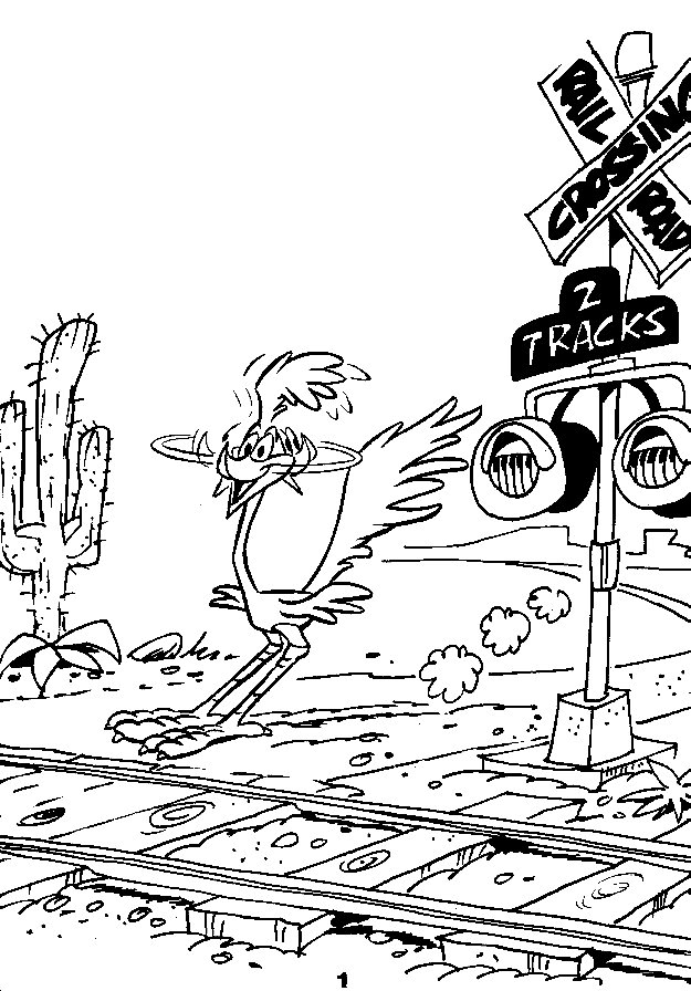 Coloring page: Road Runner and Wile E. Coyote (Cartoons) #47159 - Free Printable Coloring Pages